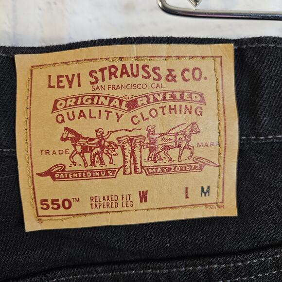 NWT Vintage 90s Levi's 550 Women’s Red Tab Relaxed Tapered Black Jeans 12 USA - Picture 6 of 8